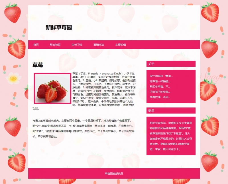 新鲜草莓水果园10网页html+css三级页面精选下载